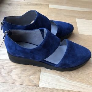 Eileen Fisher Blue Suede Cut-Out Shoes